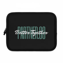 Load image into Gallery viewer, Partner.Co | Green Tall Logo | Black Laptop Sleeve
