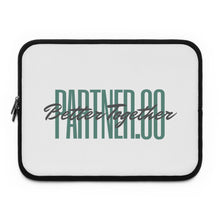 Load image into Gallery viewer, Partner.Co | Green Tall Logo | White Laptop Sleeve
