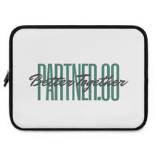 Load image into Gallery viewer, Partner.Co | Green Tall Logo | White Laptop Sleeve