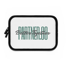Load image into Gallery viewer, Partner.Co | Green Tall Logo | White Laptop Sleeve
