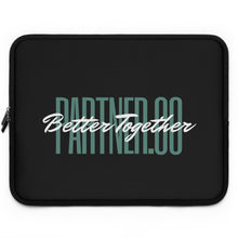 Load image into Gallery viewer, Partner.Co | Green Tall Logo | Black Laptop Sleeve