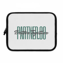 Load image into Gallery viewer, Partner.Co | Green Tall Logo | White Laptop Sleeve