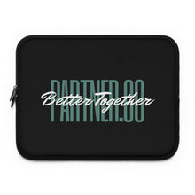 Load image into Gallery viewer, Partner.Co | Green Tall Logo | Black Laptop Sleeve