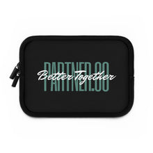 Load image into Gallery viewer, Partner.Co | Green Tall Logo | Black Laptop Sleeve