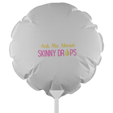 Load image into Gallery viewer, Partner.Co | Ask Me About Skinny Drops Stacked Yellow Pink White Logo | Event Balloon