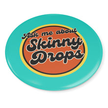 Load image into Gallery viewer, Partner.Co | Ask Me About Skinny Drops Retro Circle Turq| Button Pins