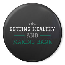 Load image into Gallery viewer, Partner.Co | Getting Healthy and Making Bank Green Logo | Button Pins