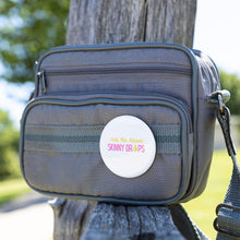 Load image into Gallery viewer, Partner.Co | Ask Me About Skinny Drops Stacked Yellow Pink White Logo | Button Pins Pack