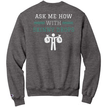 Load image into Gallery viewer, Partner.Co | Losing Weight and Making Bank Green Man Logo Back / Ask Me How with Skinny Drops Women Logo| Sweatshirt
