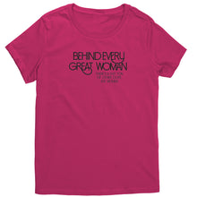 Load image into Gallery viewer, Empower | Behind Every Great Woman | Black Print District Women&#39;s Shirt

