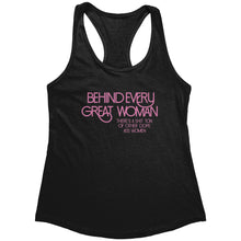 Load image into Gallery viewer, Empower | Behind Every Great Woman | Pink Print Women's Racerback Tank