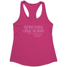 Load image into Gallery viewer, Empower | Behind Every Great Woman | Pink Print Women's Racerback Tank