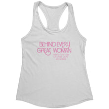 Load image into Gallery viewer, Empower | Behind Every Great Woman | Pink Print Women's Racerback Tank