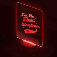 Load image into Gallery viewer, Partner.co| Ask Me About Skinny Drops Baseball Logo| Rectangle Color Changing LED Sign