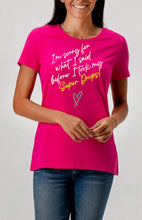 Load image into Gallery viewer, PARTNER.CO | FUN FITNESS Collection BLING I'm Sorry For What I Said Before Women's Tee