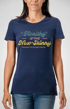 Load image into Gallery viewer, PARTNER.CO | FUN FITNESS Collection BLING Healthy Is the New Skinny Retro Women's Tee