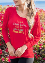 Load image into Gallery viewer, Partner.Co | BLING it's A Beautiful Day to Balance Hormones Retro Women's Dolman Top 3/4 Sleeve