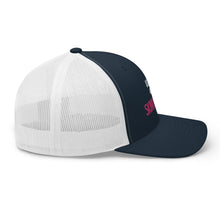 Load image into Gallery viewer, Partner.Co | Ask Me About Skinny Drops Stacked Pink/White Logo  | Trucker Hat