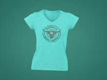 Load image into Gallery viewer, Parnter.co | DALLAS PXP Circle Logo | BLING Women's Short Sleeve Shirt V-Neck