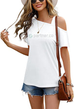 Load image into Gallery viewer, Partner.Co | BLING BUSINESS CASUAL Women's Cold Shoulder Short Sleeve Top