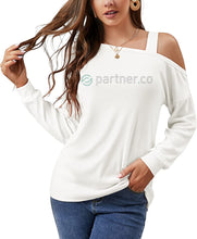 Load image into Gallery viewer, Partner.Co | BLING BUSINESS CASUAL Women's Cold Shoulder Long Sleeve Top