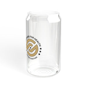 Partners For Health| 16oz Glass with Straw