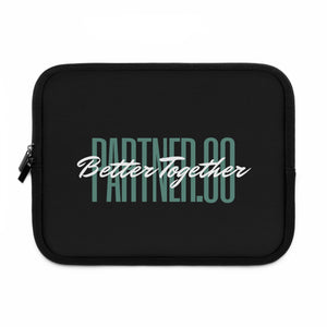 Partner.Co | Green Tall Logo | Black Laptop Sleeve