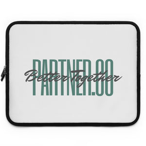 Partner.Co | Green Tall Logo | White Laptop Sleeve