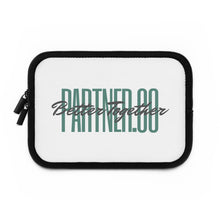 Load image into Gallery viewer, Partner.Co | Green Tall Logo | White Laptop Sleeve
