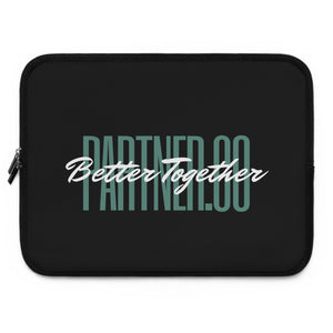 Partner.Co | Green Tall Logo | Black Laptop Sleeve