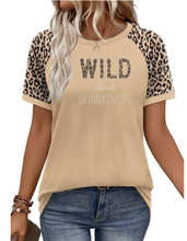 Load image into Gallery viewer, Partner.co Bling | Wild About Skinny Drops | BLING Women's Ragland Short Sleeve Leopard Cheetah Shirt
