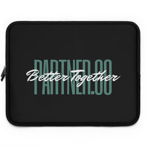 Partner.Co | Green Tall Logo | Black Laptop Sleeve