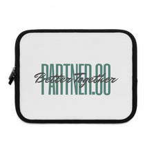 Load image into Gallery viewer, Partner.Co | Green Tall Logo | White Laptop Sleeve
