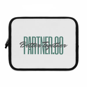 Partner.Co | Green Tall Logo | White Laptop Sleeve