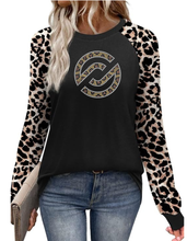 Load image into Gallery viewer, Partner.co Bling | Circle Logo Cheetah | BLING Women's Long Sleeve Cheetah Shirt
