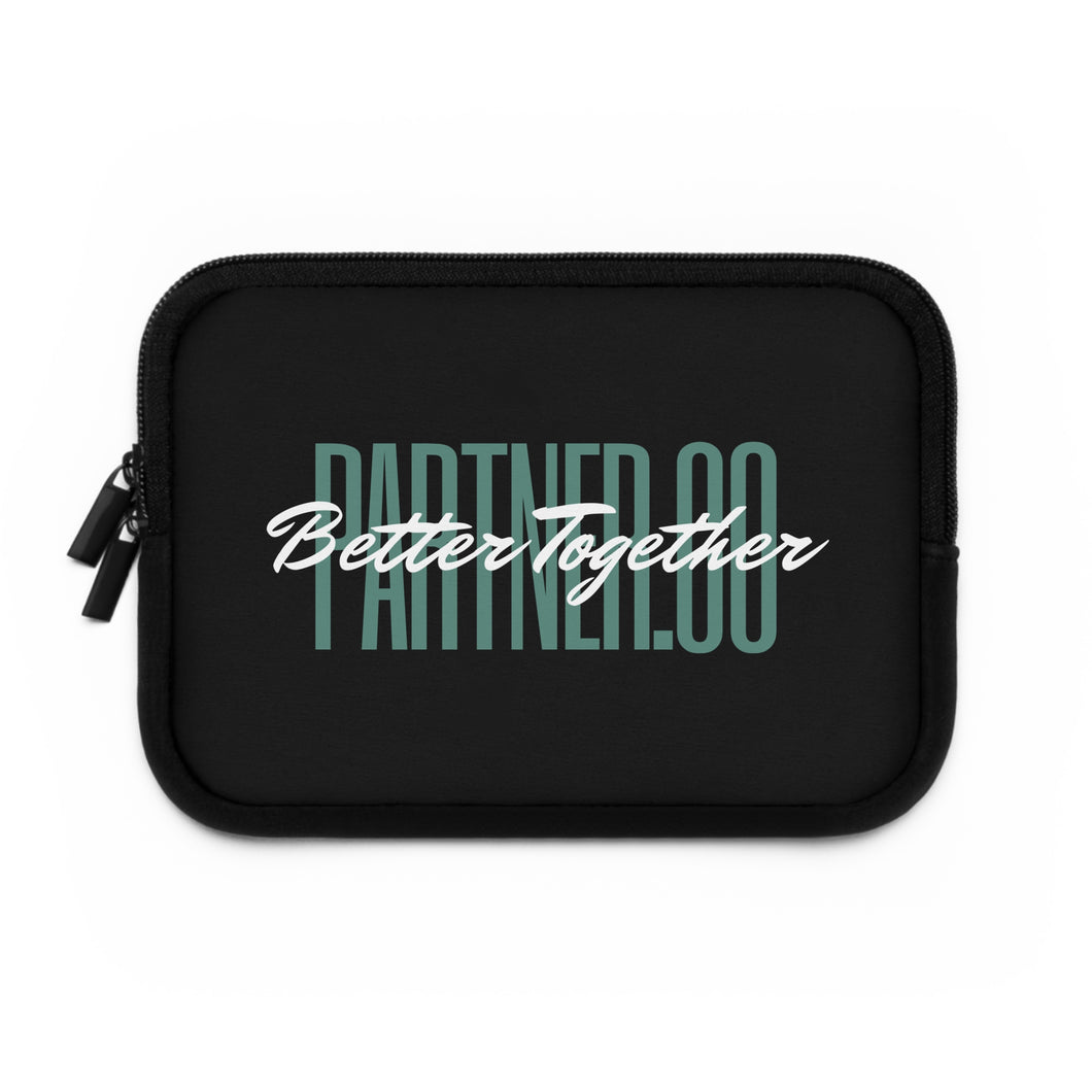 Partner.Co | Green Tall Logo | Black Laptop Sleeve