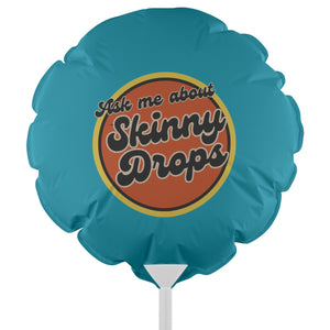 Partner.Co | Ask Me About Skinny Drops Retro Circle Blue| Event Balloon