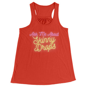 Partner.Co | Ask Me About Skinny Drops Yellow Neon Logo | Flowy Racerback Tank