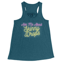 Load image into Gallery viewer, Partner.Co | Ask Me About Skinny Drops Yellow Neon Logo | Flowy Racerback Tank
