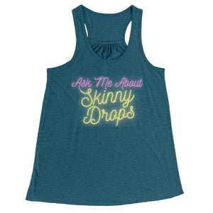 Partner.Co | Ask Me About Skinny Drops Yellow Neon Logo | Flowy Racerback Tank