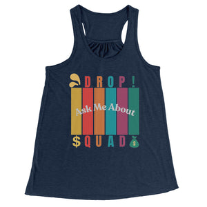 Partner.Co | Ask Me About Drop Squad  Multi Logo| Flowy Racerback Tank