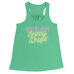 Partner.Co | Ask Me About Skinny Drops Yellow Neon Logo | Flowy Racerback Tank