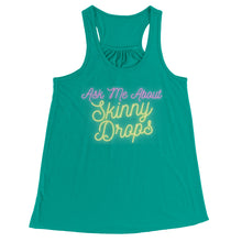 Load image into Gallery viewer, Partner.Co | Ask Me About Skinny Drops Yellow Neon Logo | Flowy Racerback Tank
