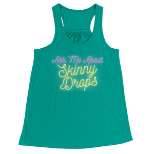 Partner.Co | Ask Me About Skinny Drops Yellow Neon Logo | Flowy Racerback Tank