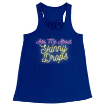 Load image into Gallery viewer, Partner.Co | Ask Me About Skinny Drops Yellow Neon Logo | Flowy Racerback Tank
