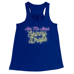 Partner.Co | Ask Me About Skinny Drops Yellow Neon Logo | Flowy Racerback Tank