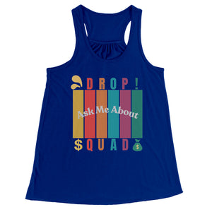 Partner.Co | Ask Me About Drop Squad  Multi Logo| Flowy Racerback Tank