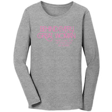 Load image into Gallery viewer, Empower | Behind Every Great Woman | Pink Print Ladies Jersey Long-Sleeves T-shirt
