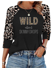 Load image into Gallery viewer, Partner.co Bling | Wild About Skinny Drops | BLING Women's 3/4 Sleeve Sleeve Leopard Cheetah Shirt
