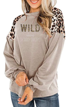 Load image into Gallery viewer, Partner.co Bling | Wild About Skinny Drops | BLING Women's  Soft Long Sleeve Sleeve Leopard Cheetah Shirt
